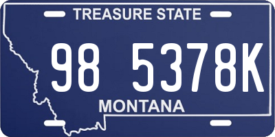 MT license plate 985378K