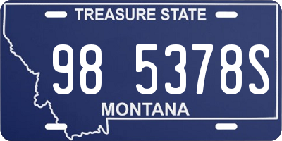 MT license plate 985378S