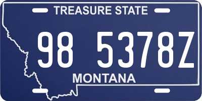 MT license plate 985378Z