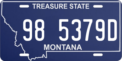 MT license plate 985379D