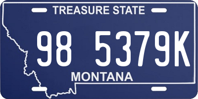 MT license plate 985379K