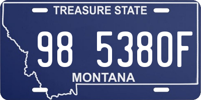 MT license plate 985380F