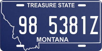 MT license plate 985381Z