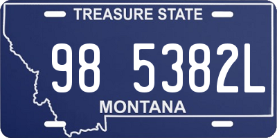 MT license plate 985382L