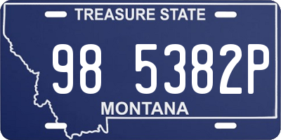 MT license plate 985382P