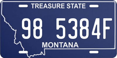 MT license plate 985384F