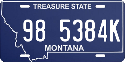 MT license plate 985384K