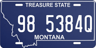 MT license plate 985384Q