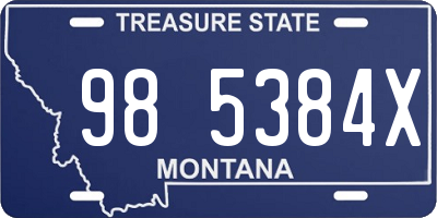MT license plate 985384X
