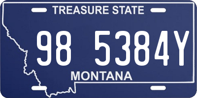 MT license plate 985384Y
