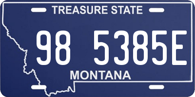 MT license plate 985385E