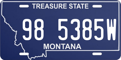 MT license plate 985385W