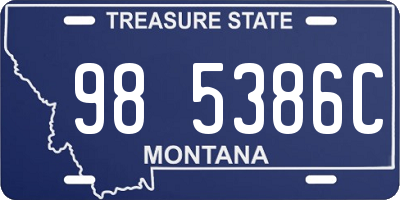 MT license plate 985386C