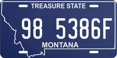 MT license plate 985386F
