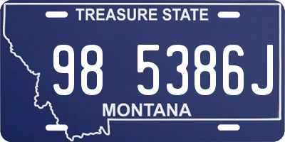 MT license plate 985386J