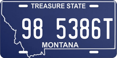 MT license plate 985386T