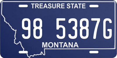 MT license plate 985387G