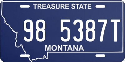 MT license plate 985387T