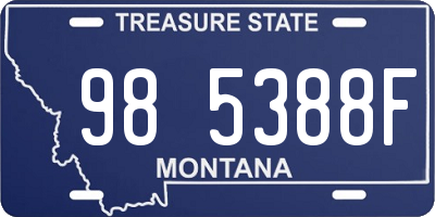 MT license plate 985388F