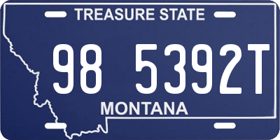 MT license plate 985392T