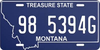 MT license plate 985394G