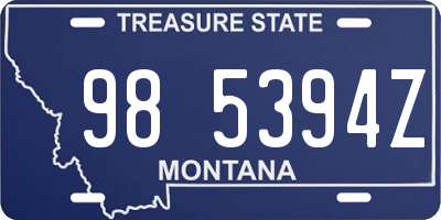 MT license plate 985394Z