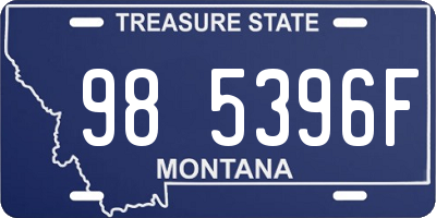 MT license plate 985396F