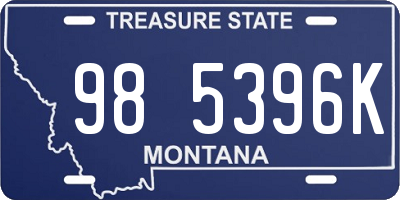 MT license plate 985396K