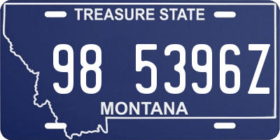 MT license plate 985396Z