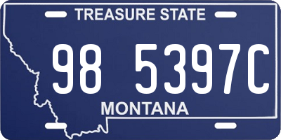 MT license plate 985397C