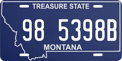 MT license plate 985398B