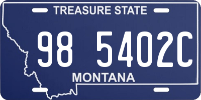 MT license plate 985402C