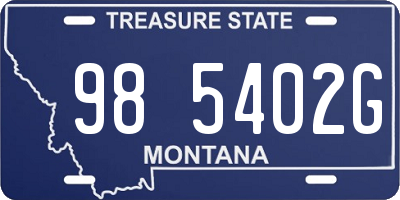MT license plate 985402G