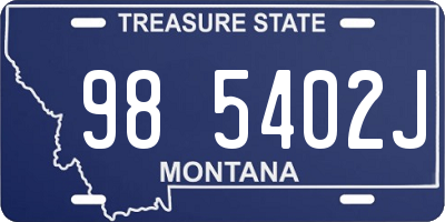 MT license plate 985402J