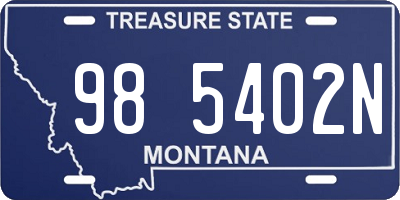 MT license plate 985402N
