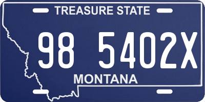 MT license plate 985402X