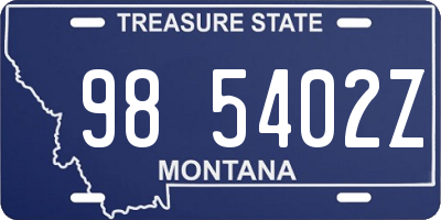 MT license plate 985402Z