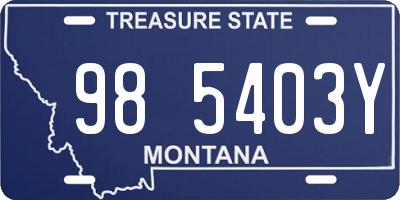 MT license plate 985403Y