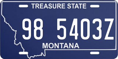 MT license plate 985403Z