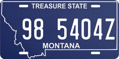 MT license plate 985404Z