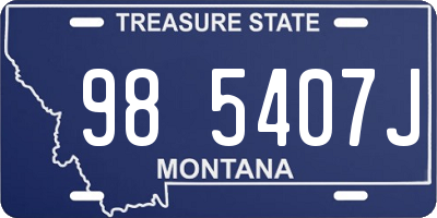 MT license plate 985407J