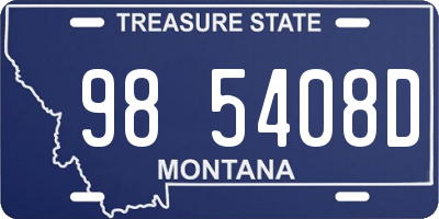 MT license plate 985408D