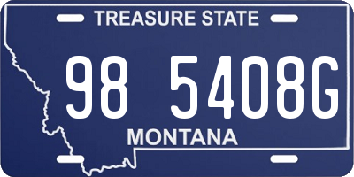 MT license plate 985408G
