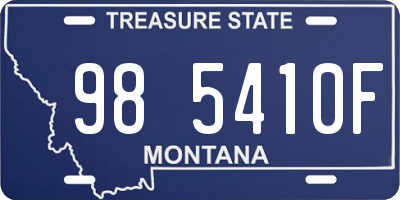 MT license plate 985410F