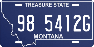 MT license plate 985412G