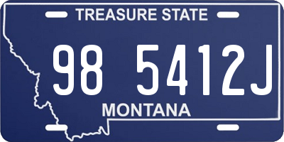 MT license plate 985412J