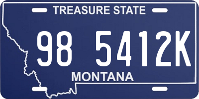 MT license plate 985412K