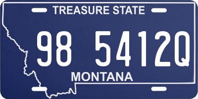 MT license plate 985412Q