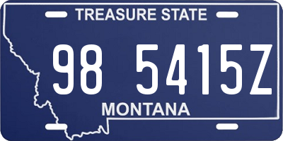 MT license plate 985415Z