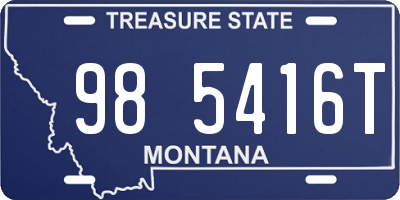 MT license plate 985416T